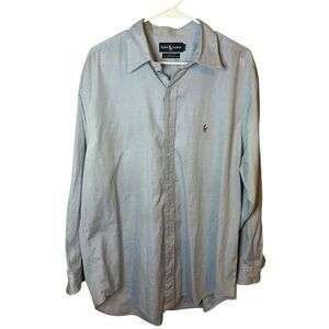 Ralph Lauren Mens XL Oxford Yarmouth Blue Long Sleeve Button Up Shirt